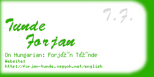 tunde forjan business card